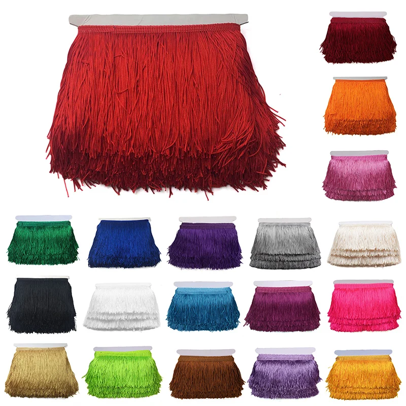 10 Yard 9cm Latin Fringe Tassel Chainette Tassel Fringe Trimming Macrame Samba Dance Costume Dress Curtain Diy Lace Edging