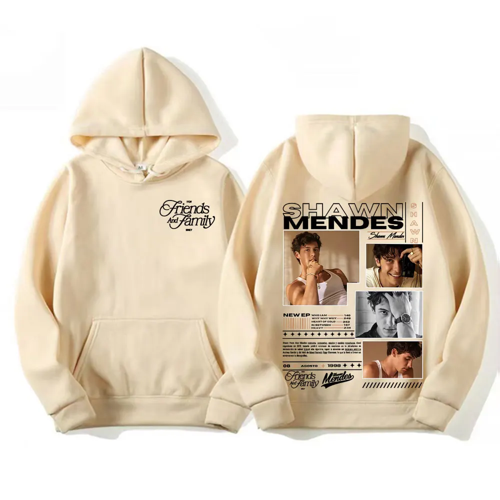 شون مينديز ألبوم جولة 2025 غطاء هوديي الرجال النساء شارع العليا الهيب هوب طويلة الأكمام البلوفرات عالية الجودة Bodywarmer البلوز