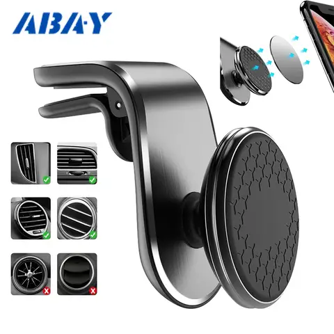 자석 자동차 휴대폰 홀더 스탠드 에어벤트 360 ° iPhone Samsung Xiaomi용 회전 자동차 마운트 GPS 스마트폰 모바일 지원 브래킷