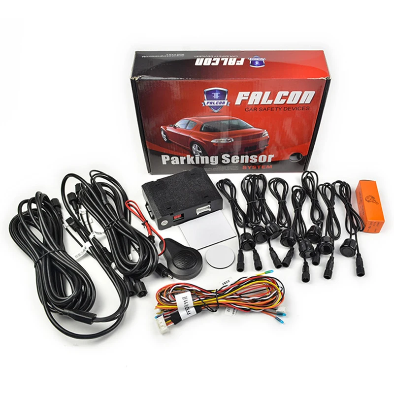 Car 8 Sensors Dual Front Back Rear Visual Video Parking Sensor Backup Radar blind Probe Parktronic System Kit