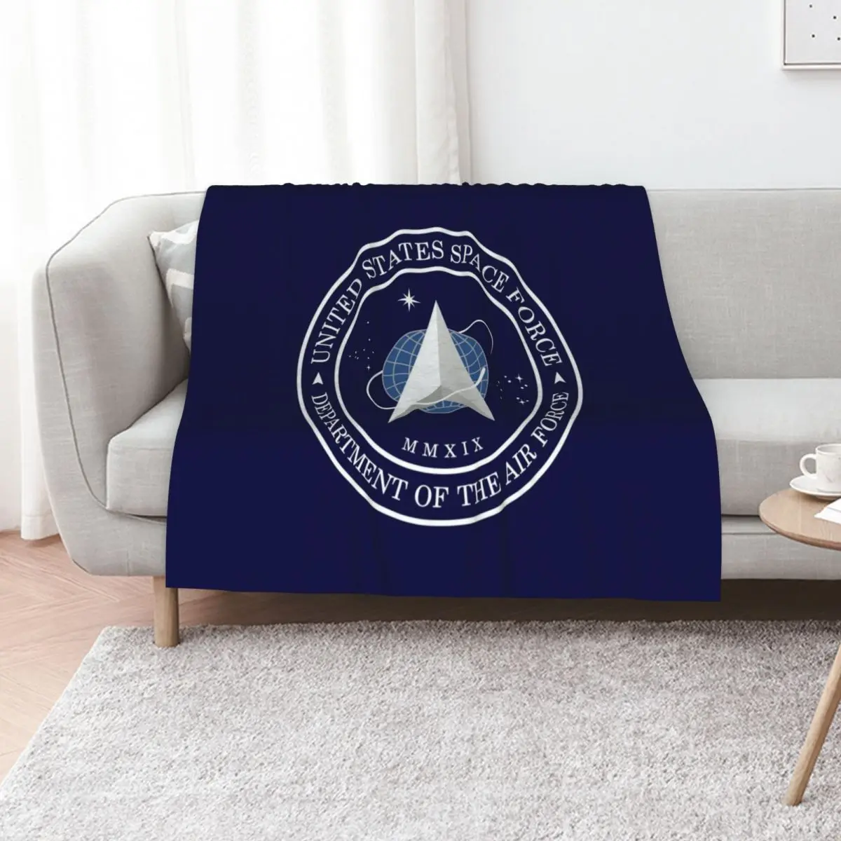 United States Space Force USSF Official Logo Emblem Throw Blanket Lightweight Warm Blanket for Travel Camping