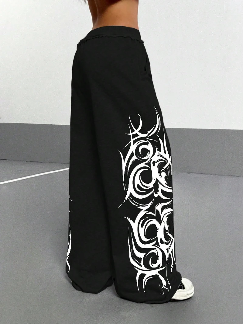 Fitness Sports Sweatpants High Street Fashion Hip Hop Retro Stripe Casual Straight Wide Pants Men Harajuku Y2K Fashion Pants