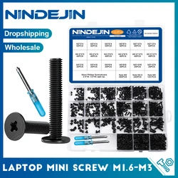 NINDEJIN набор винтов для ноутбука с гайкой M1.6 M2 M2.5 M3 ультра тонкий набор винтов для ноутбука Samsung HP Dell Lenovo