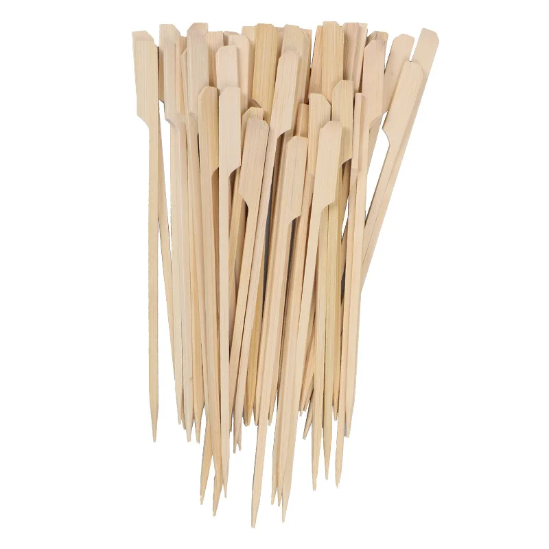 Varas de bambu ecológicas descartáveis, churrasco natural, espetos Kabob, churrasco caseiro, coquetel, buffet de churrasco, 9cm, 12cm, 15cm, 100pcs