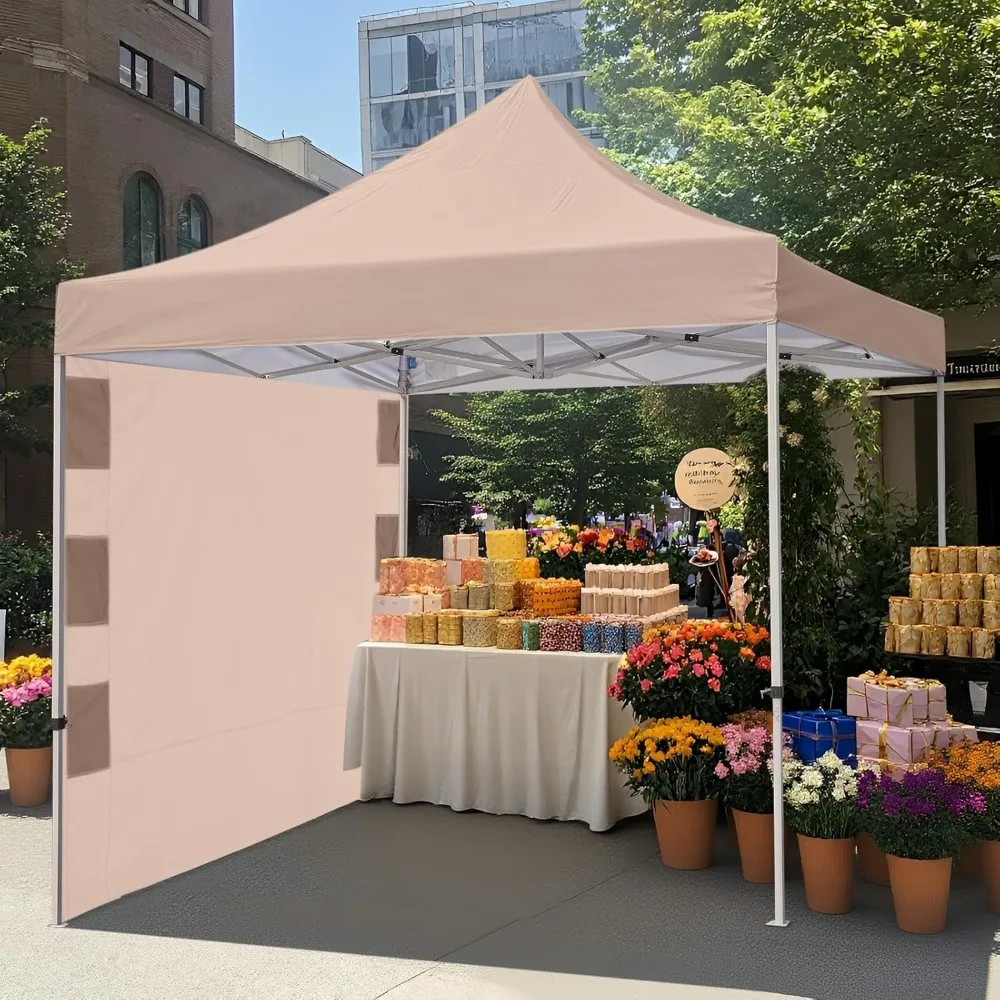 10x10 Heavy Duty Pop up Canopy Tent, Commercial Grade Instant Shelter with Wheeled Bag for Outdoor, Beach, Parties,