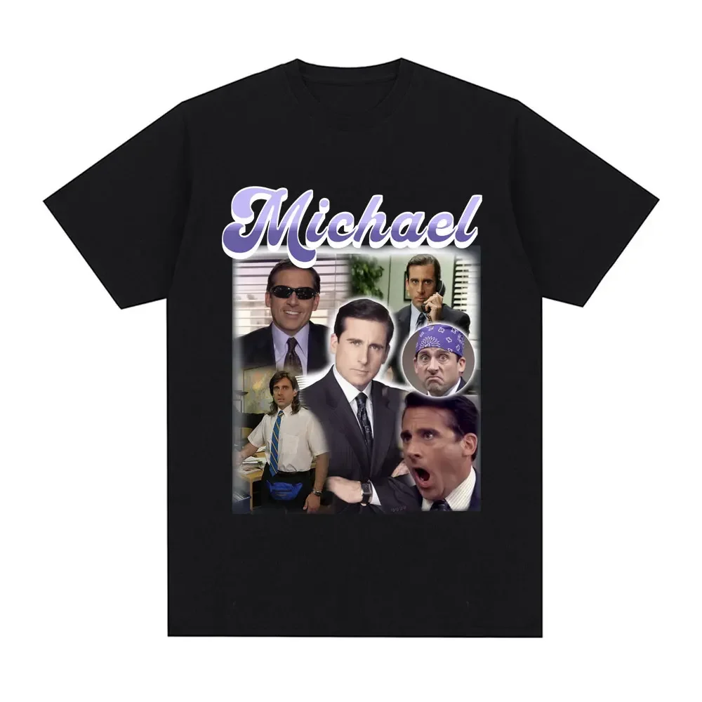 Michael Scott Prison Mike Salutes Office T-shirtTV Drama Dwight Schrute Jim Halpert Short Sleeve Oversized T-shirt