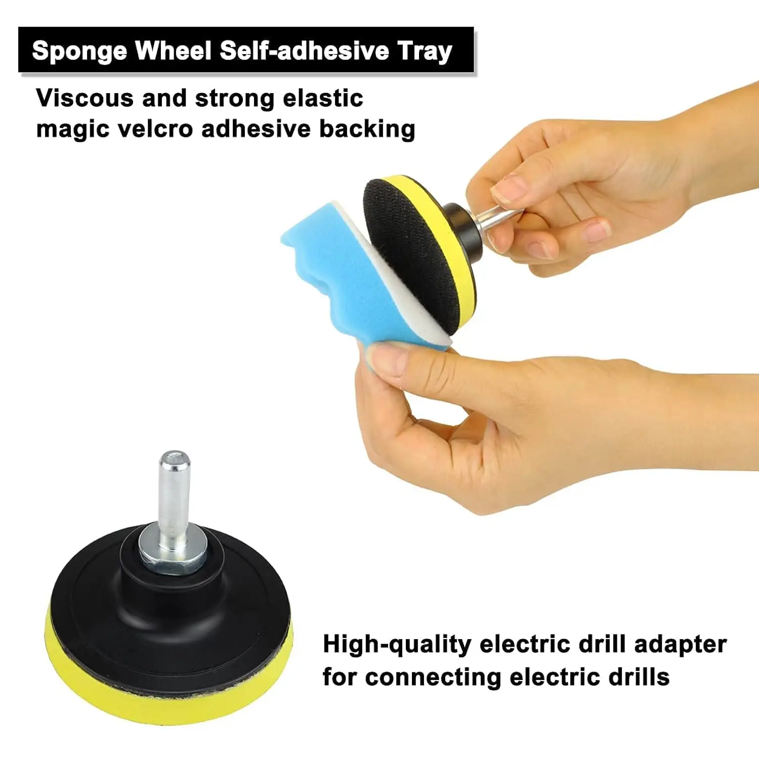 3 Inch Car Foam Drill Polishing Pad Kit 7 PCS, Blue Detail Sponges for Car Detailing, Auto Detailing, Polishing, Waxing
