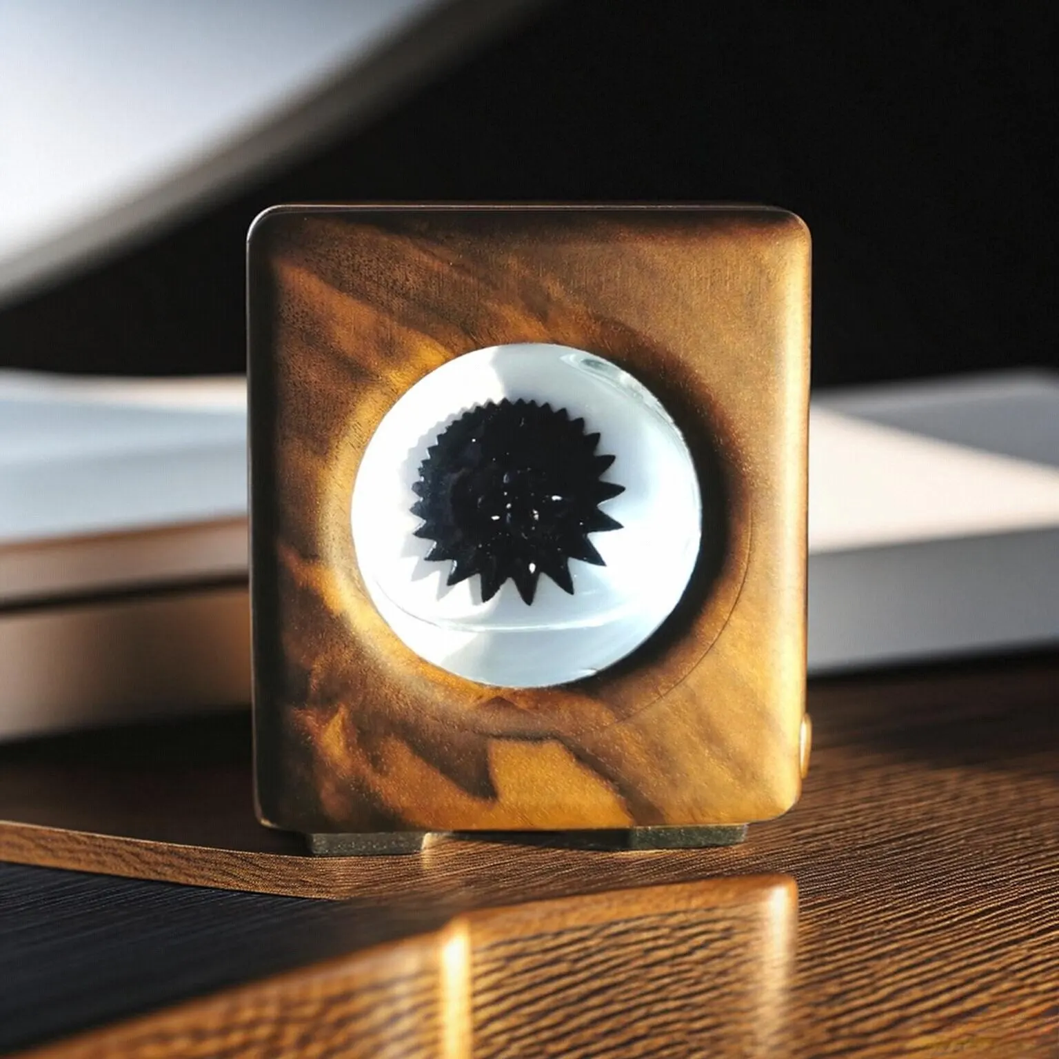 Magnetic Fluid Lamp Wooden Base Rhythm Light Desktop Decoration Music Pickup Light Creative Decompression Ornament Gift