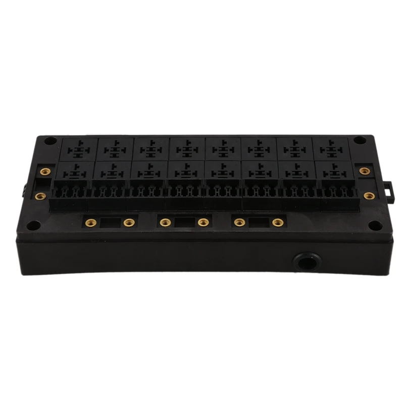 24-Way Auto Waterproof Blade Fuse Holder Box 16-Way Relay Socket Box Dust-Proof For Car Automotive Marine