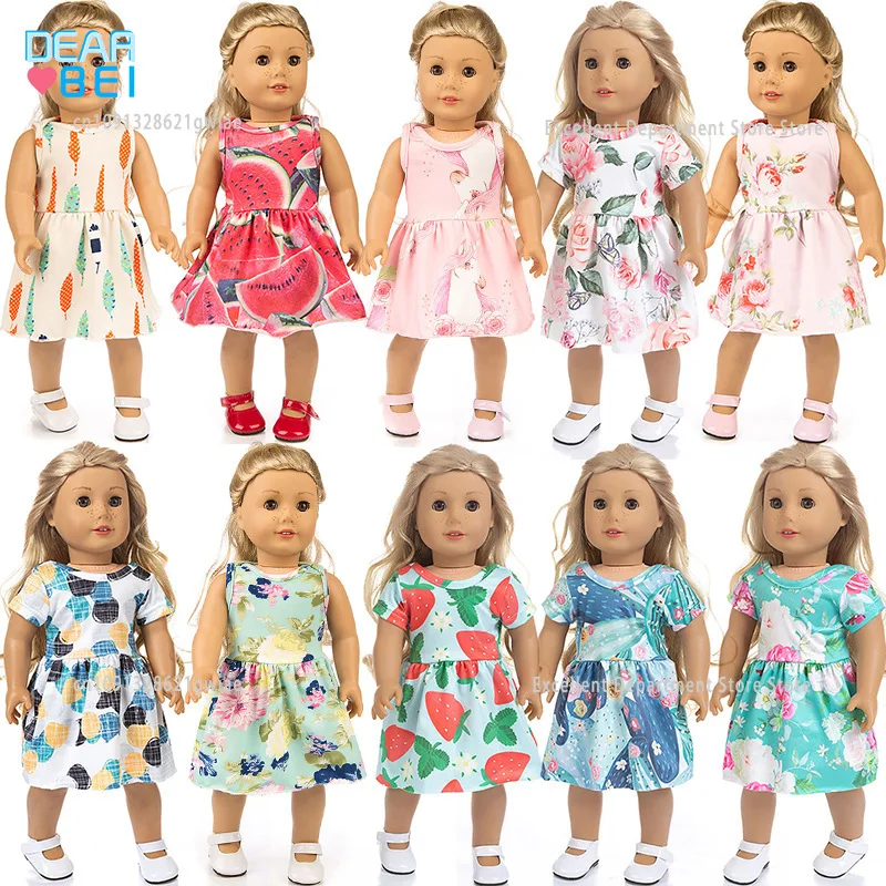 18-inch herboren pop babykleding set schattige pop bloemenjurk kleding geschikt voor meisjespop verkleedkinderen meisje verjaardagscadeau