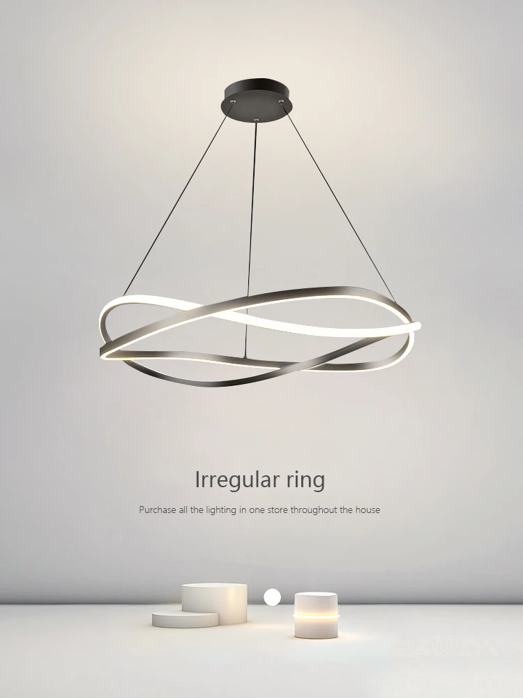 

Modern Minimalism Curve Ring Led Pendant Lights Creativity Circle Living Dining Room Chandelier Bedroom Hanging Lamps Luminaire