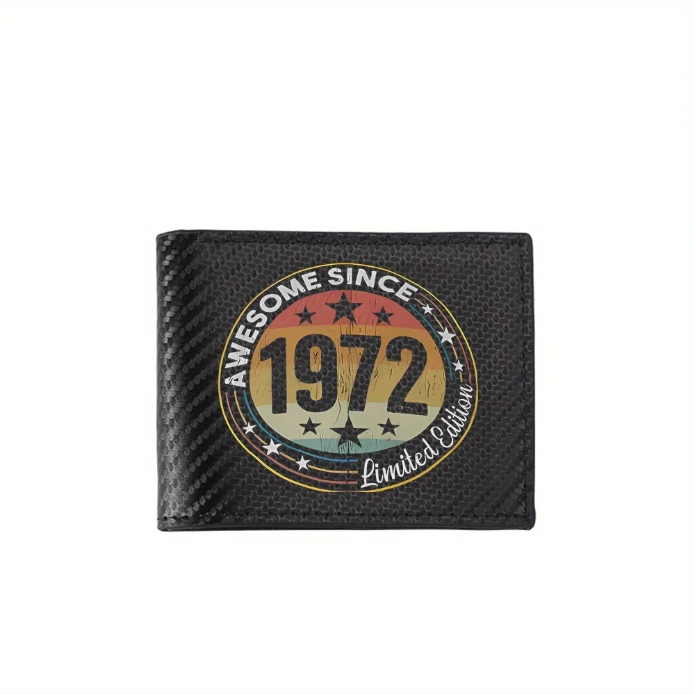 Awesome since 1972 Limited Edition stars Men's Wallets Simple Business Modern Stylish Printing Design Gifts For Father Boyfriend