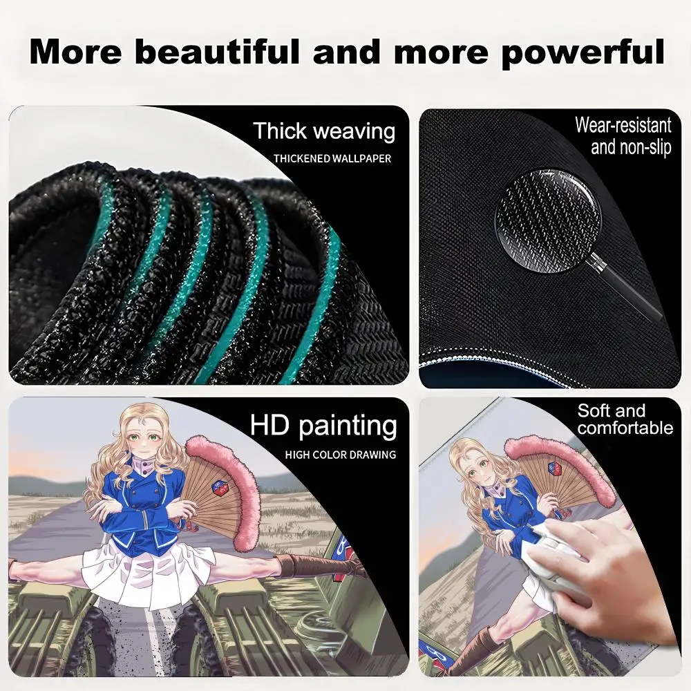 لوحة ماوس كلاسيكية للفتيات من الرسوم المتحركة وبانزر للكمبيوتر المحمول والألعاب والمكتب وواقي المعصم ولوحة مفاتيح غير قابلة للانزلاق