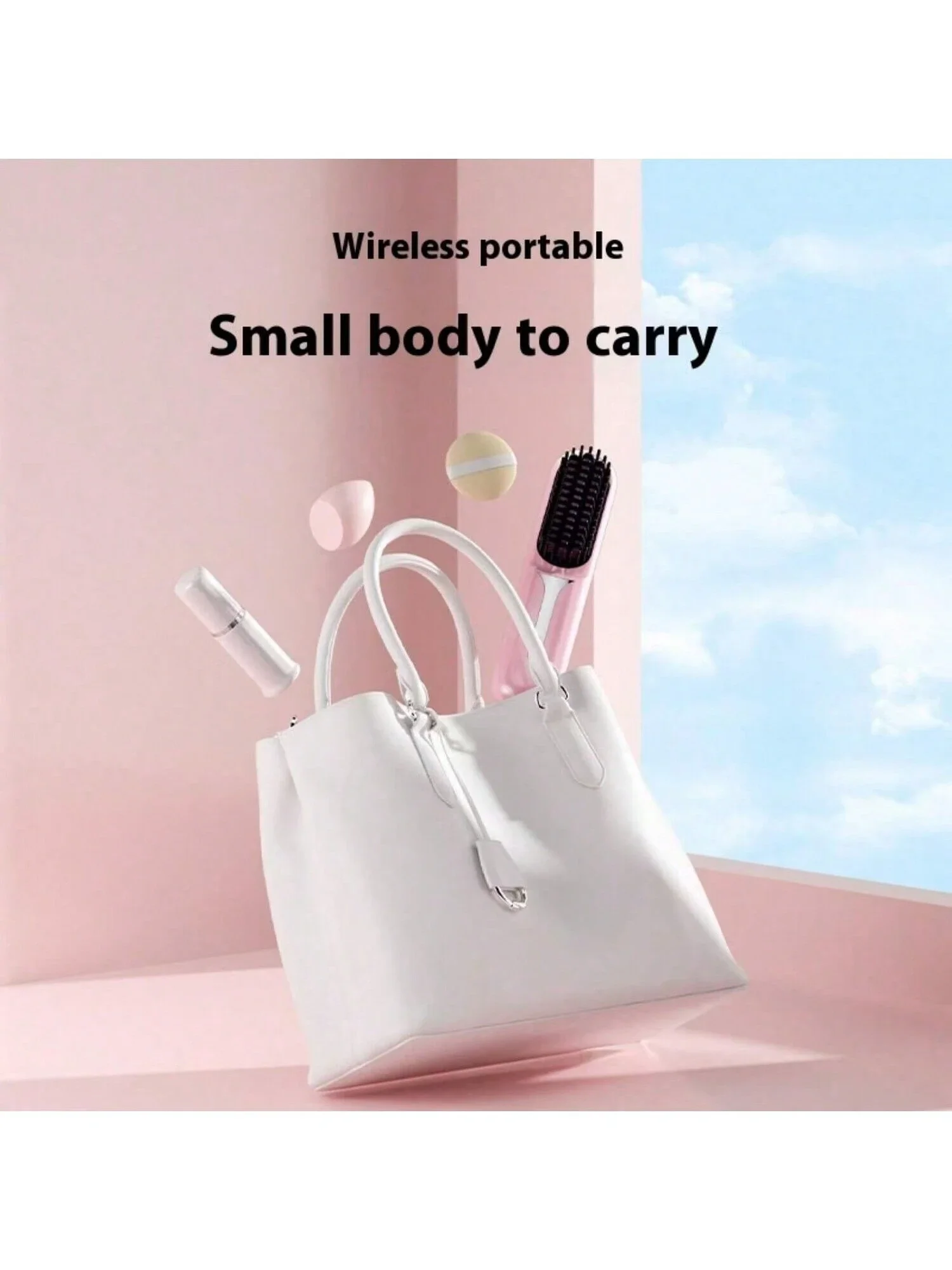 New Wireless Charging Hair Straightener Brush, Portable Fashionable And High-Quality Negative Ion Smooth Hair Comb