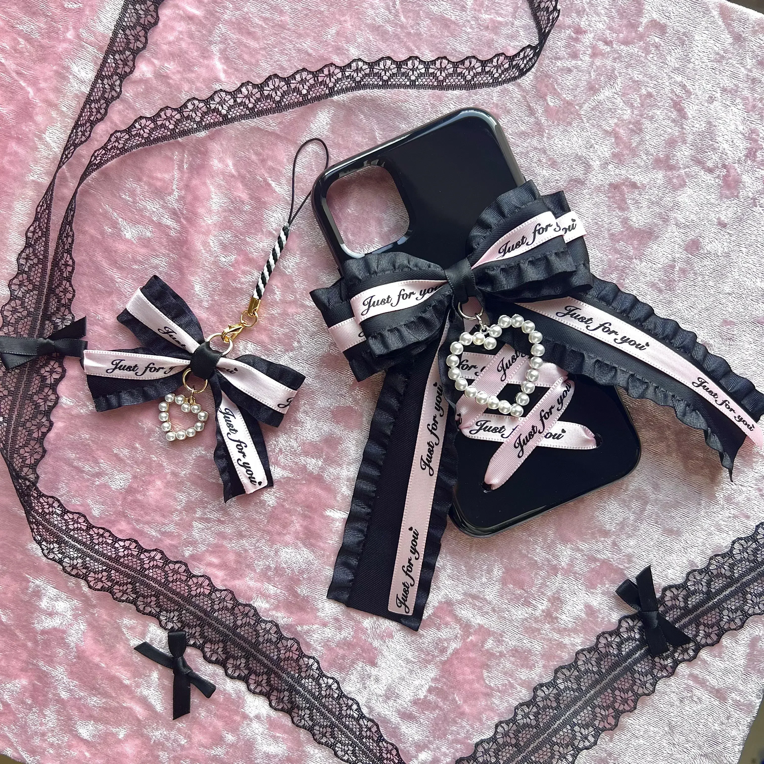 Dophee Original Japan Styles Lolita Bow Ribbon Etui na telefon IPhone 13 14 15 16 Plus Pro Max Spice Girls Miękkie etui na telefon Lady