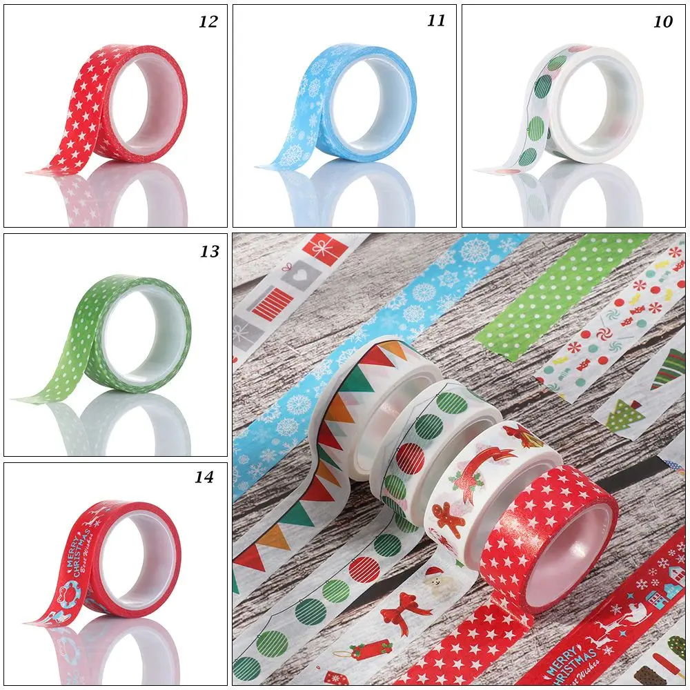 1 rotolo DIY Journal Scrapbooking Balloon Sticker Snow Deer Christmas Decor Tape nastro adesivo carta adesiva albero di natale