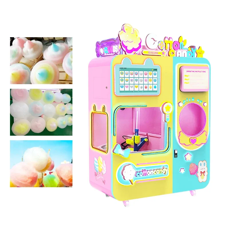 6 Colors Self-Service Portable Cotton Candy Machine Automatic   Vending 