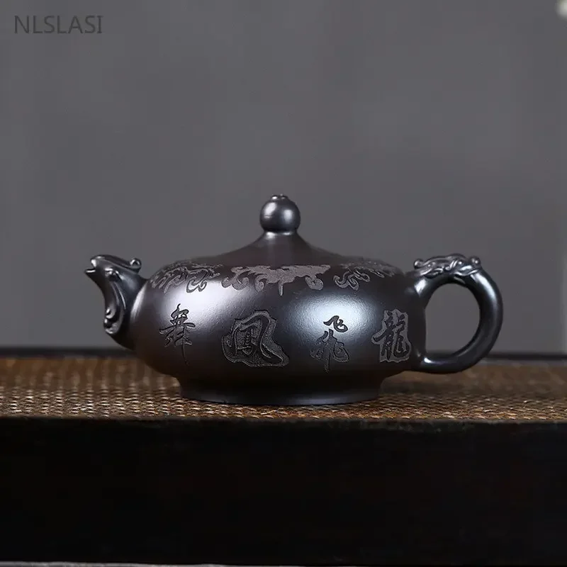 200ml Handmade Purple Clay Tea Pot Chinese Yixing Beauty Teapot Boutique Filter Tea Infuser Raw Ore Zisha Black Mud Teaware