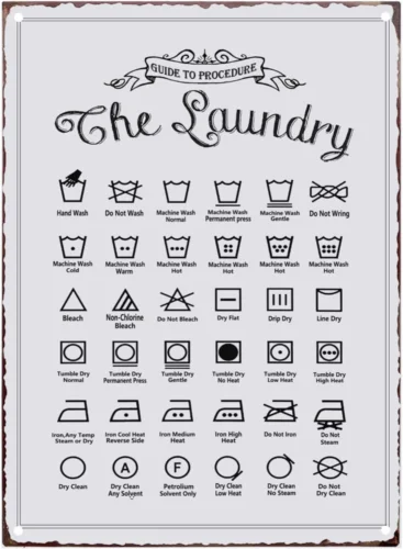 Rustic Guide to Procedure the Laundry Retro Vintage Tin Sign Country Home Decor sign