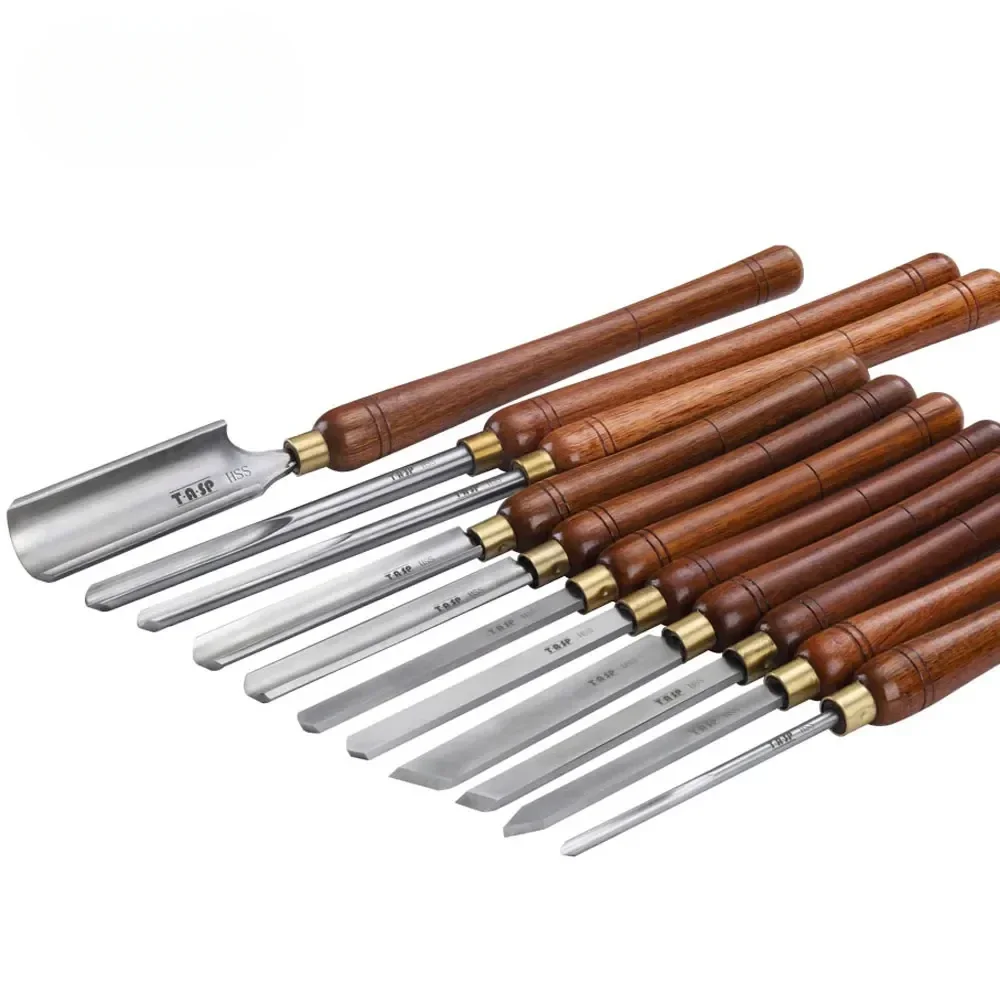 TASP HSS Wood Turning Tools Lathe Spindle Roughing Bowl Gouge Woodworking Woodturning Chisels with Walnut Handle