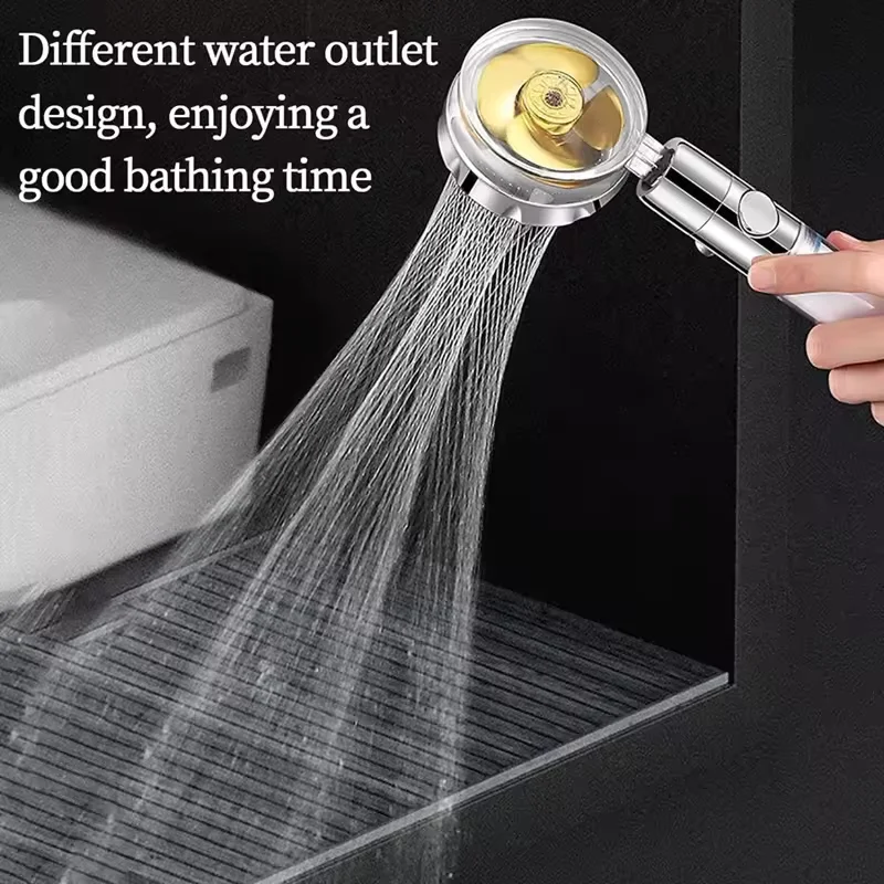 

Bathroom High-pressure Showerhead, Handheld Adjustable Turbocharged Fan Showerhead with Built-in Filter Cotton