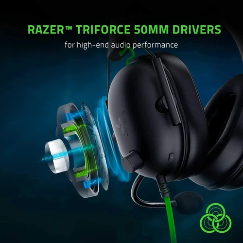 Imagen 2 del producto Nuevo Razer BlackShark V2 X auriculares Esports con cable cancelación de ruido pasiva avanzada, sonido envolvente 7,1, micrófono cardioide hiperclear