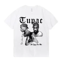 Rap singer Tupac 2pac hip-hop streetwear oversized sleeve T-shirt 2025 summer fashion men's and women's Kids cotton T-shirt