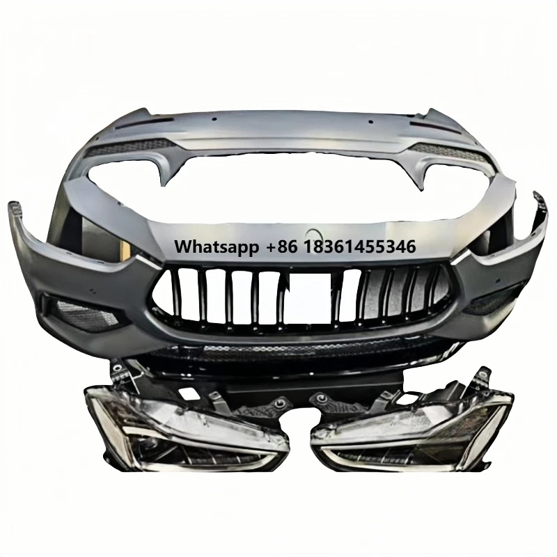 

For Ghibli Body Kit Upgrade New Version Front & Rear Bumpers with Fog Light Cut-Outs Replacement for Im Clrak Automobile