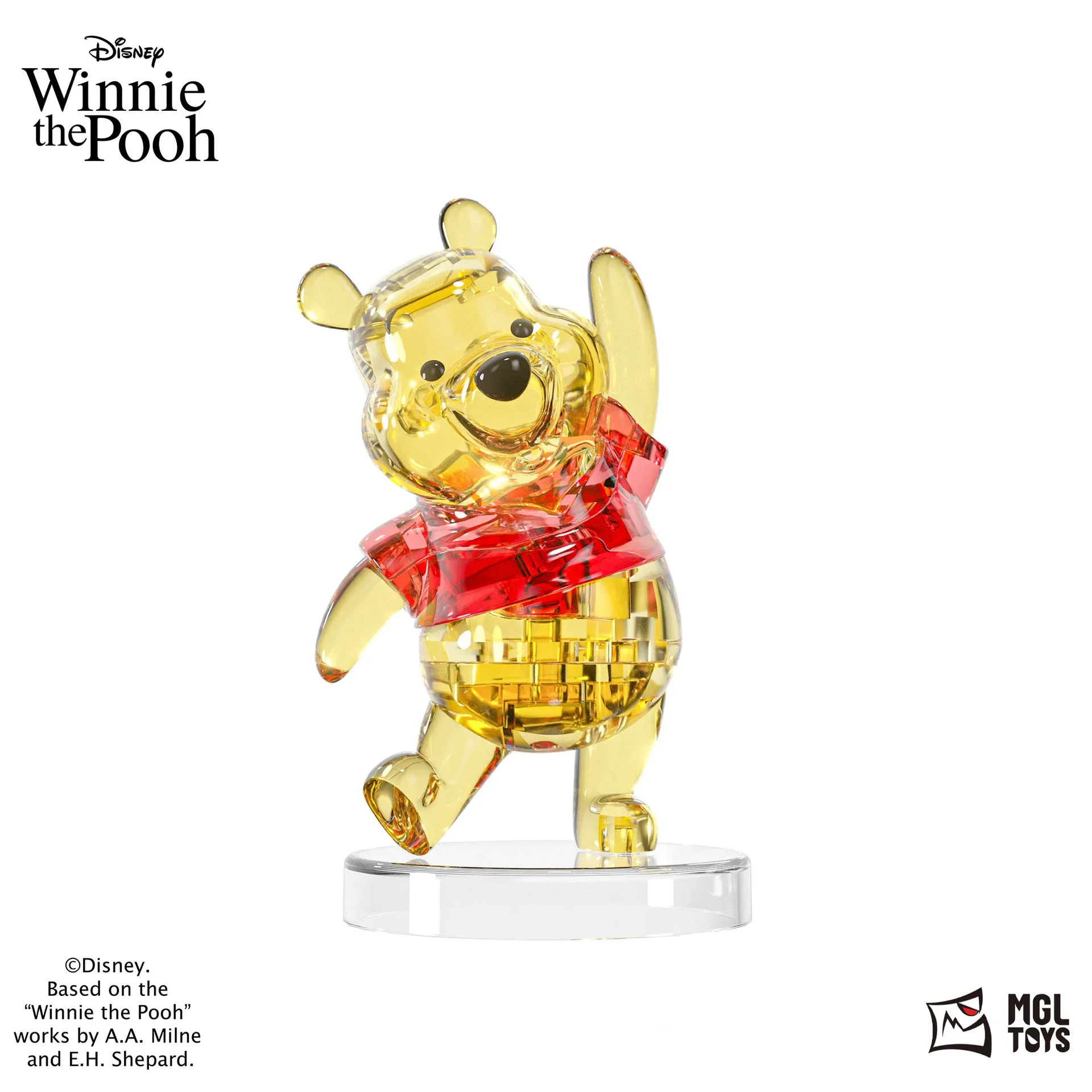 Bloques de construcción de cristal de Disney Winnie the Pooh, Decoración de mesa de oso, juguetes para adultos, regalos para niños