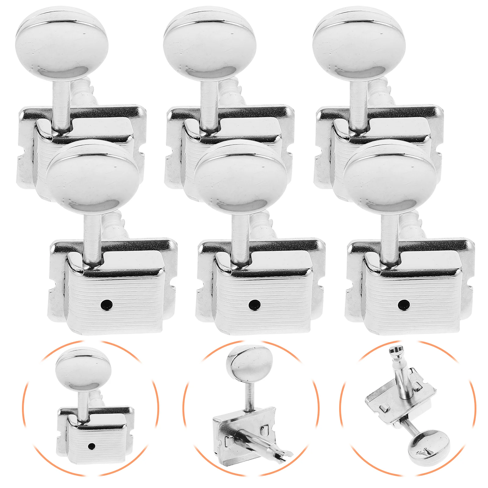 

Electric Guitar Tuner Knobs Accessories Acoustic Tuning Pegs Silver Metal Classical Tuners