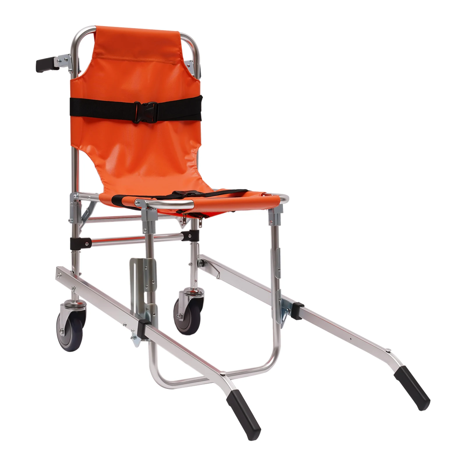 Orange Two-Wheel Stair Chair, No Brake, Lightweight and Durable for Easy Stair Climbing and Convenient Mobility