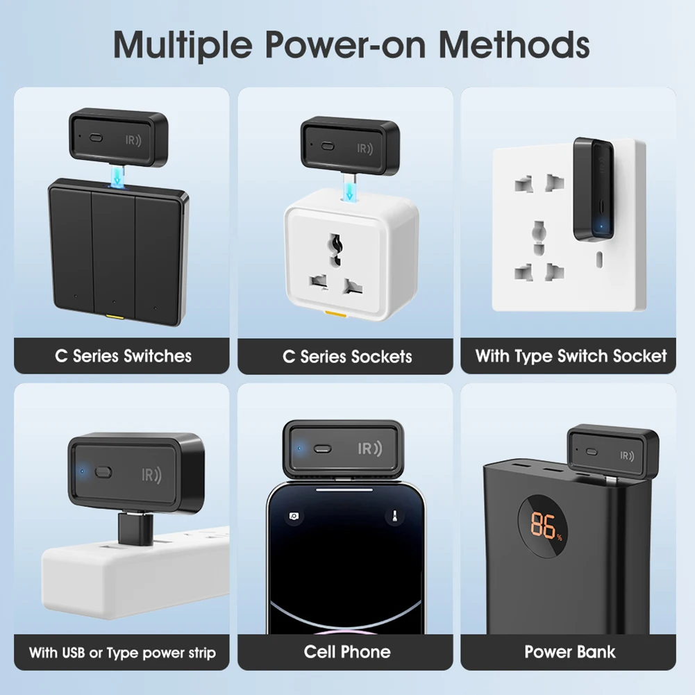 Para control remoto por infrarrojos WiFi inteligente Tuya ​   Tipo-C para control remoto por infrarrojos de hogar inteligente Controles de aplicaciones Electrodomésticos