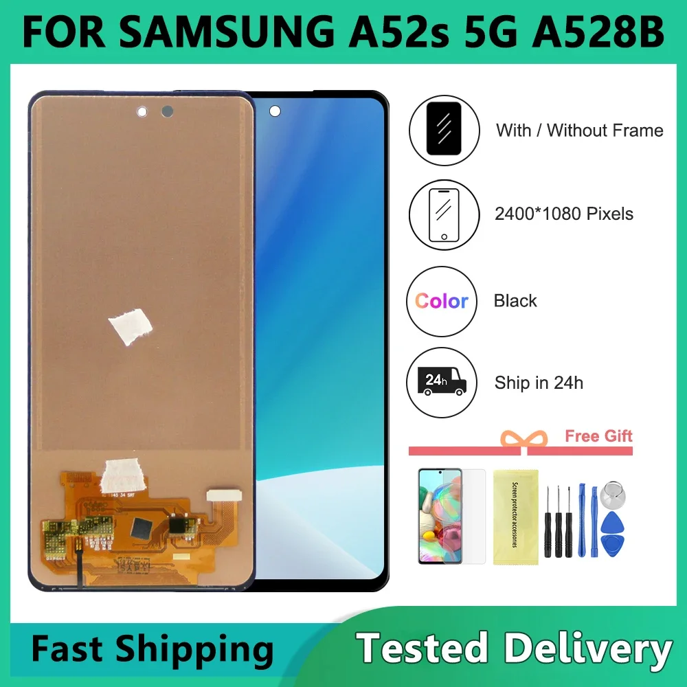 

For Samsung A52s 5G A528B A528M A528B/DS LCD Display Touch Screen with Frame, For Samsung A52s LCD Replacemet