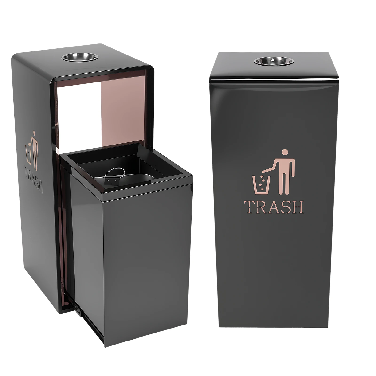 

Bathroom Trash Can Stainless Steel Fingerprint-proof Trash Can Inner Bucket Heavy Duty Brushed Finish Garbage Bin for Office