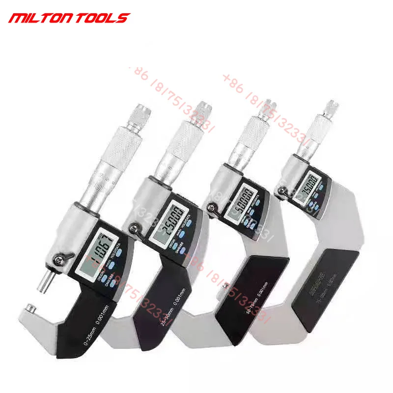 0‑25mm 25‑50mm 50‑75mm 75‑100mm 0.001mm Digital Outside Micrometer Set Electronic Precision Machining Measuring Tool Kit