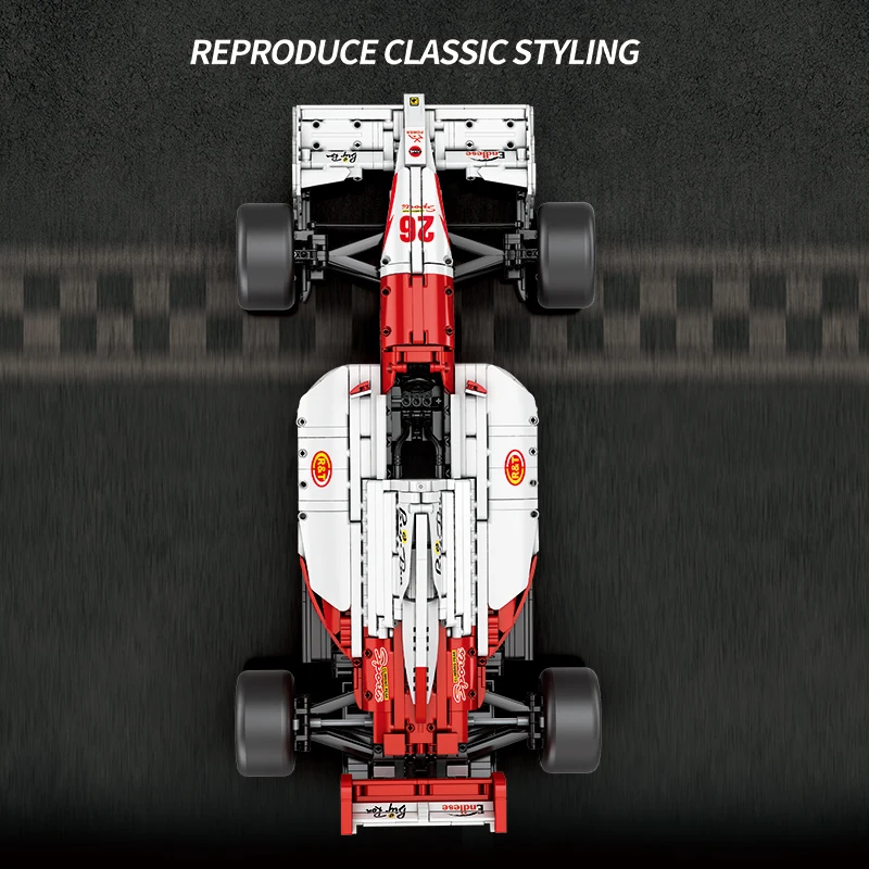 2800ピース MP4 フォーミュラレーシングカー 組み立てブロック V12エンジン 1/8 車両モデル ブロック デスクトップオーナメント 子供DIYおもちゃ ホリデーギフト