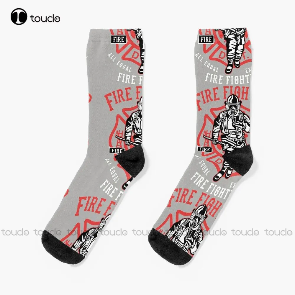 

Firefighter Fire Fireman America American Hero Emt Fire Department Flag 911 Socks 360° Digital Print Custom Gift Streetwear Art