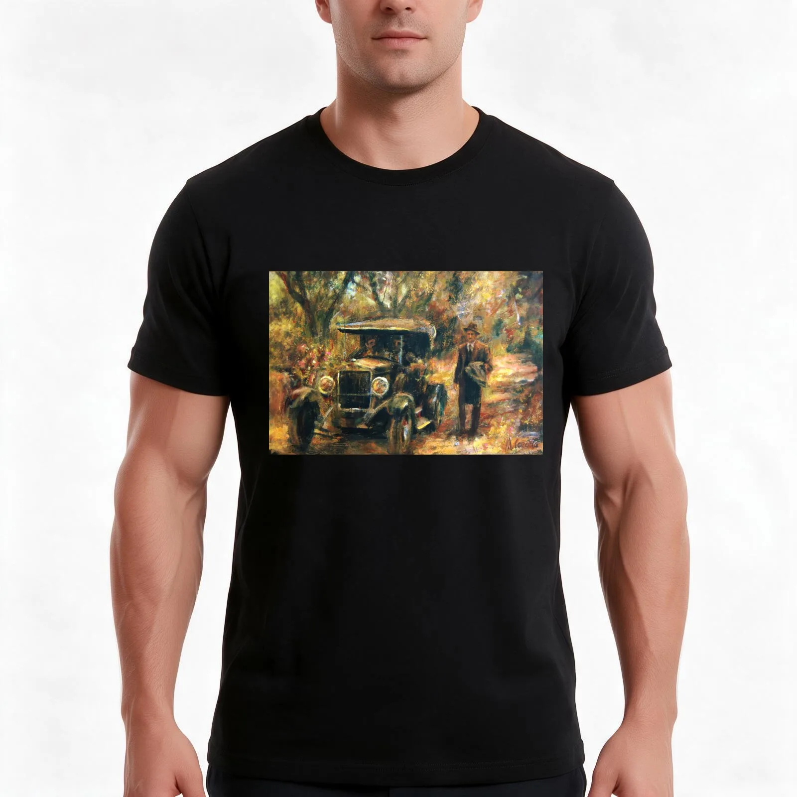 Artwork inspired in The Godfather. Part two T-Shirt, Summer Casual Cotton Tee, Oversized Streetwear Tops, Vintage Graphic Print