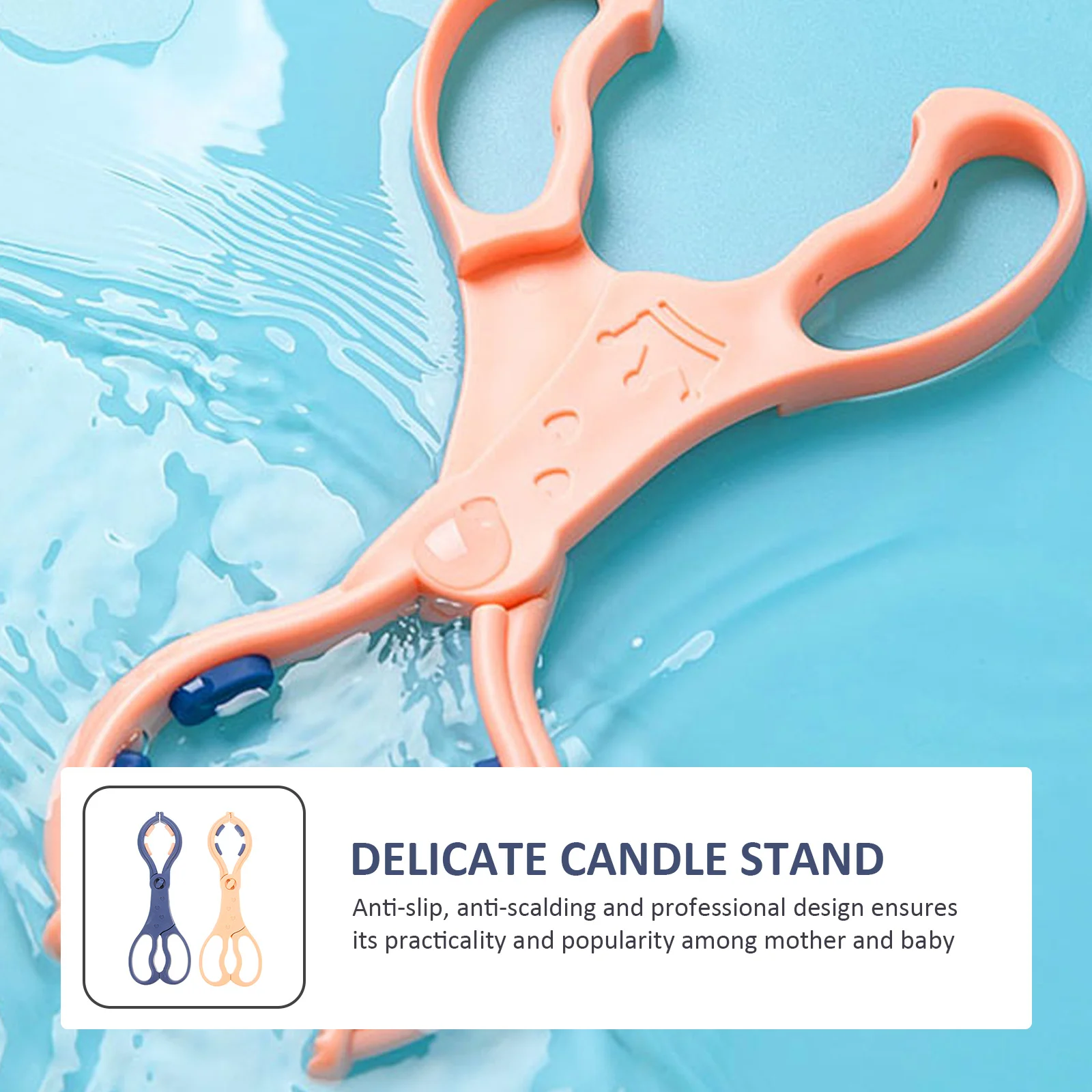 

2pcs Baby Bottle Clamp Anti-Slip Anti-Scald Long Handle Pp Material Easy Clean Detachable Feeding Tong For Sterilizer Nursing