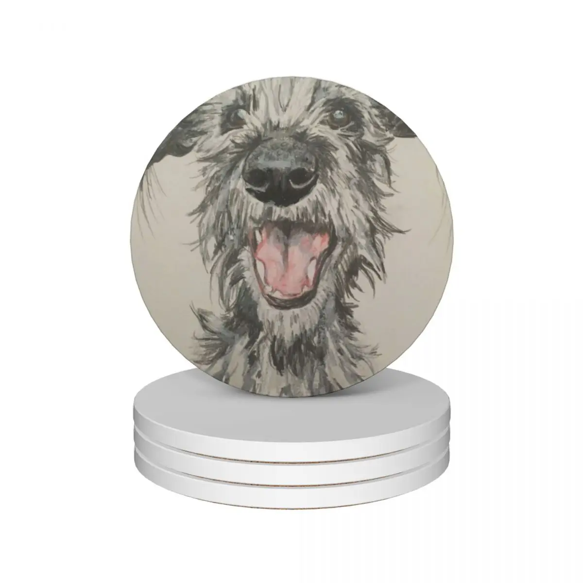 

Scruffy Lurcher Ceramic Coasters (Set of 4) Cup for tea cup set animal drink set Coasters