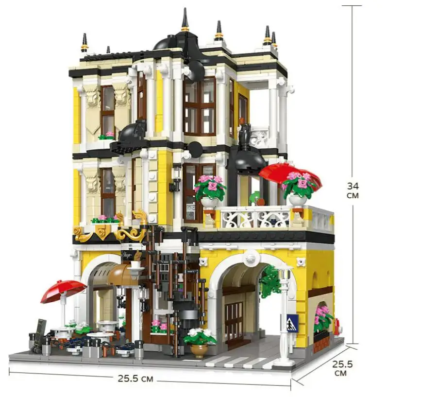 10203 Architectural Street View Series Science Museum Bricks Modular Lighthouse Claus Toys Building Block Assembly Toys Gift