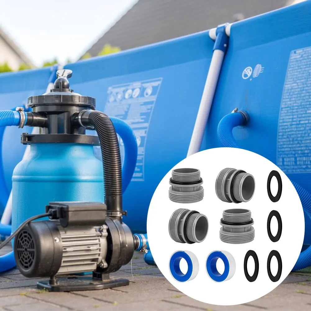 4 Pack Pool Pump Connector with Clamp Washer Pool Hose Conversion Adapters Pool Pump Adapter Hoses Conversion Replacement Parts