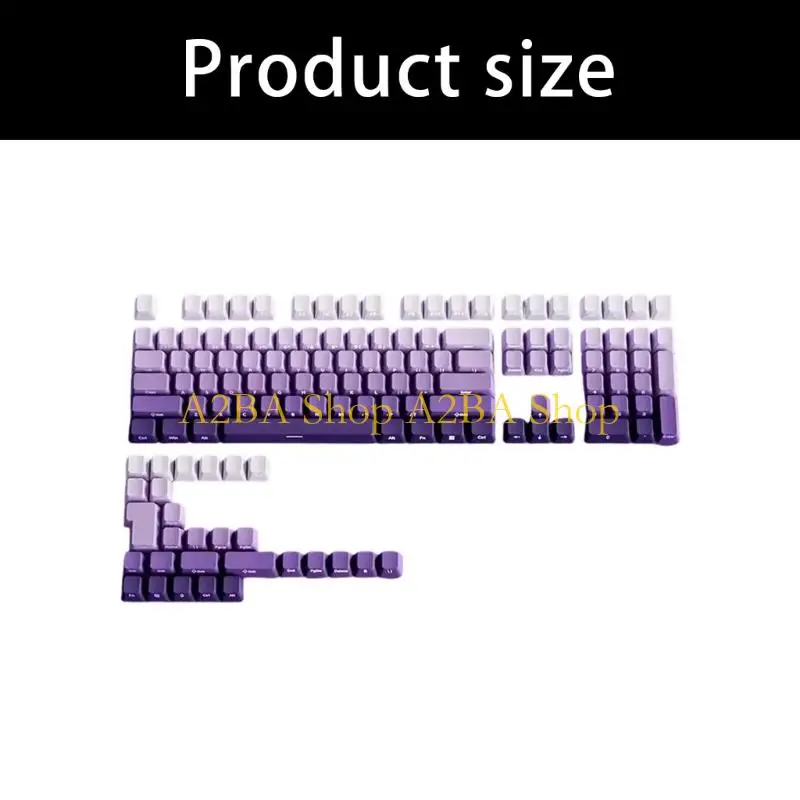 A2BA Ergonomic Gradation Themed Keycap Set 133 Keys for 6.25U Mechanical Keyboards Keycaps PBT Gaming Keyboards Gift