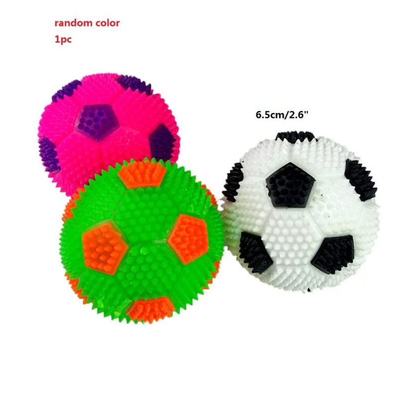 Squeak Light Soccer Ball for Dog, Chew Toy, Clean Teeth, Promotes Dental Health, Flashing LED Sound, Bouncy Rubber Ball, 1Pc view 6