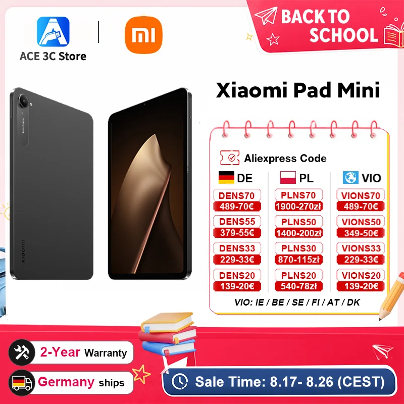 Globale Version Xiaomi Pad Mini Tablet Handy MediaTek Dimensity 9400+ Prozessor 8,8" 3K 165 Hz Display 7500 mAh großer Akku 67 W