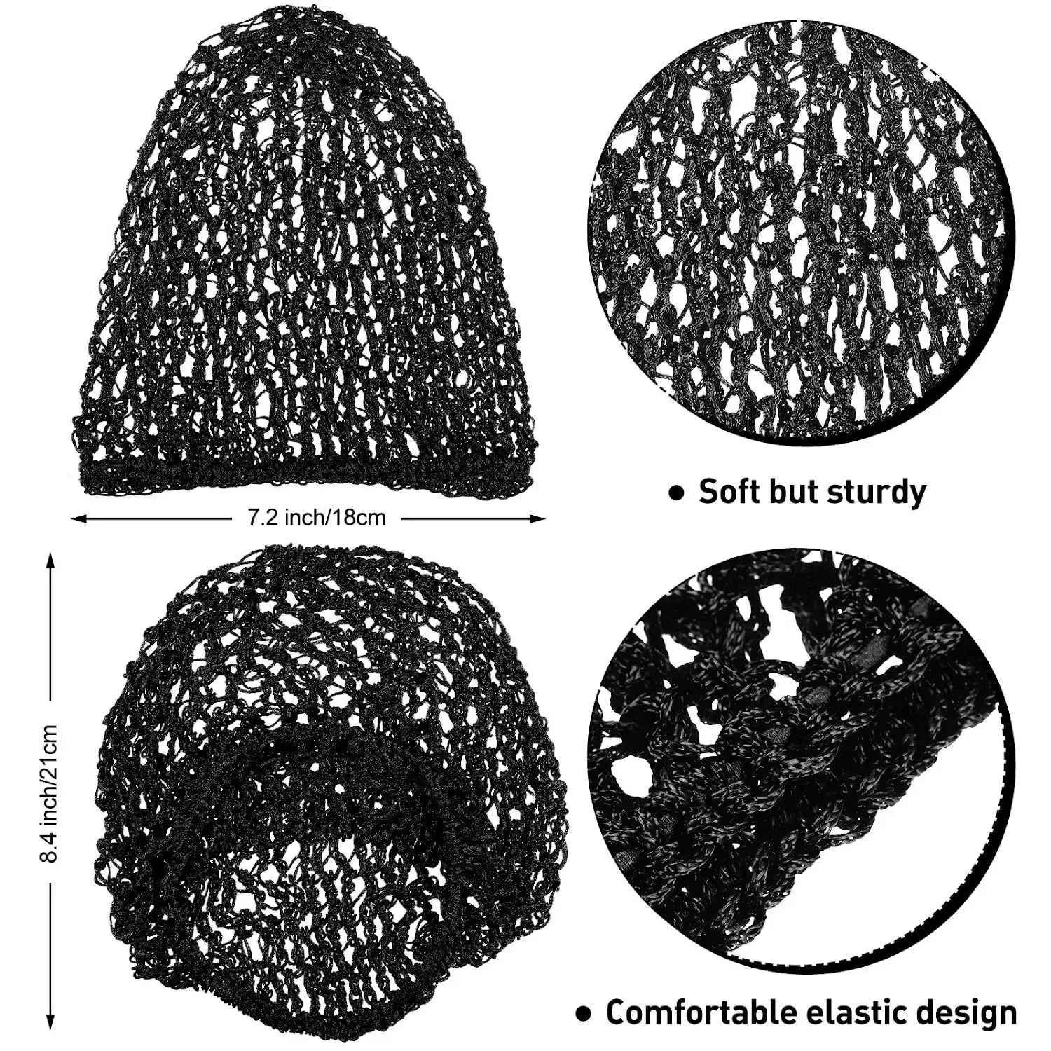 1-2 шт. длинный узор, хлопковая черная шапочка для парика, плетеная шапочка, сетчатая основа, машинная работа, с регулируемым ремешком, сетка для волос для сна