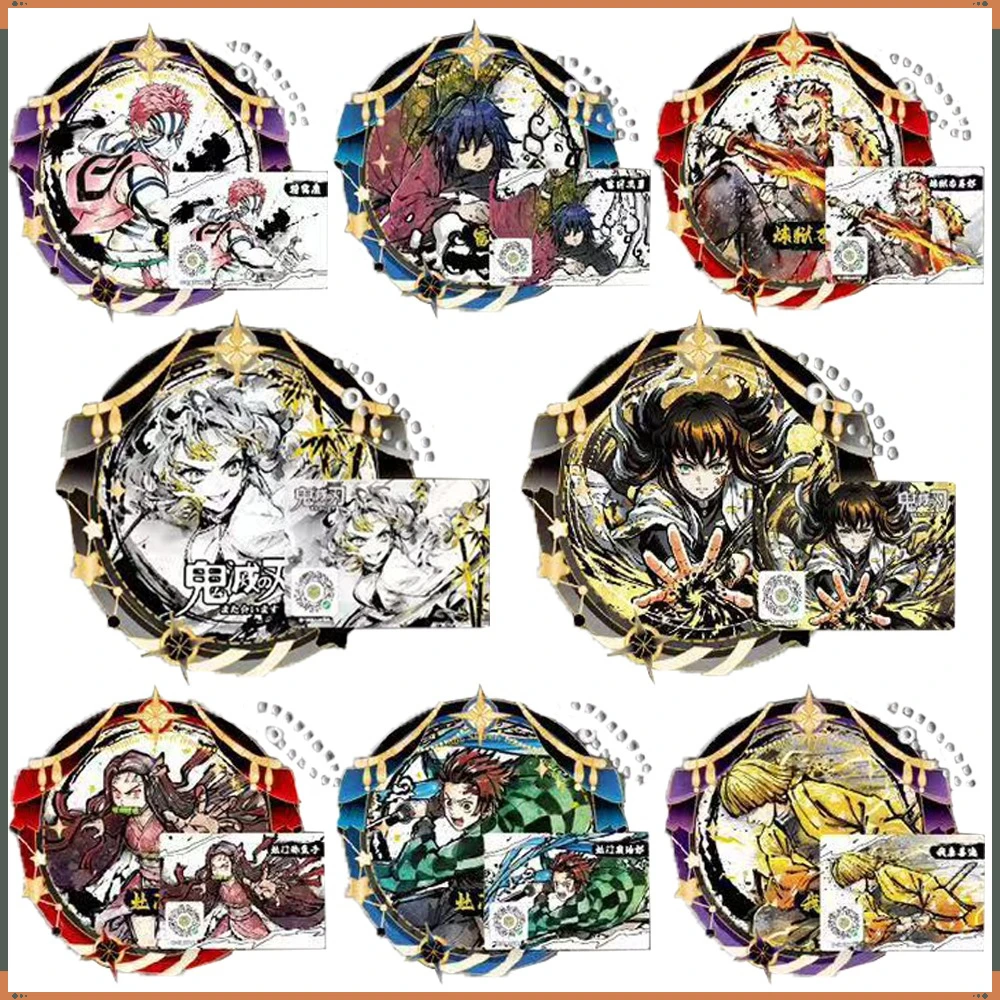 

Anime Demon Slayer Figure Surprise Badges Cards Collection AR Hot Stamping Art Design Creative Backpack Exquisite Accessories