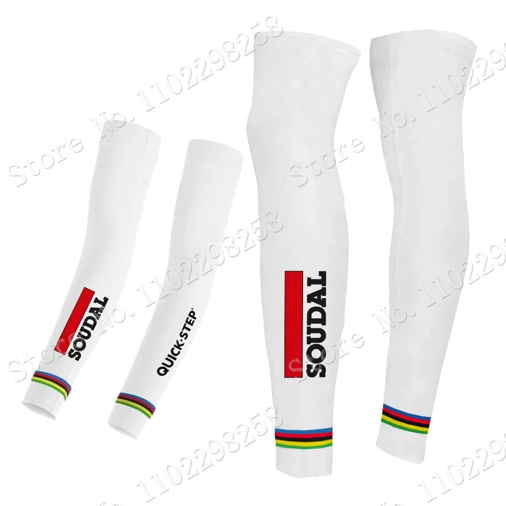 Soudal Quick Step World Champion 2023 scaldamuscoli protezione UV Julian Alaphilippe ciclismo scaldamuscoli bici da strada manica gamba MTB