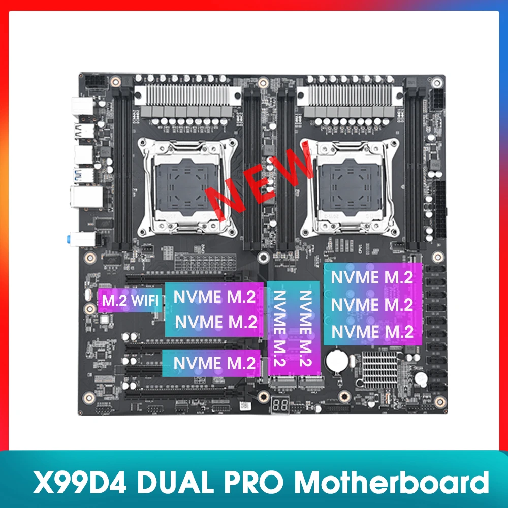 X99 D4 デュアルLGA2011-3マザーボード 10 SATA 3.0ポート USB 3.2 8