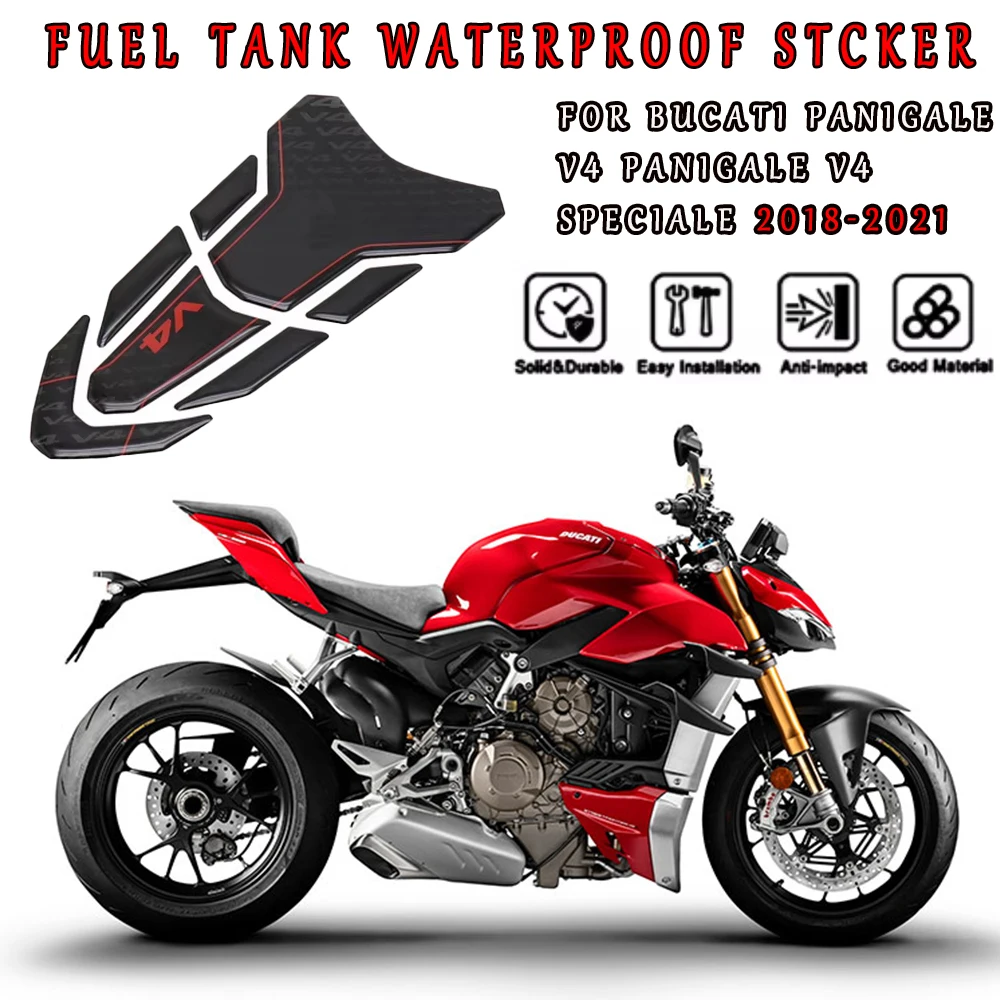 

Для уличного истребителя Dukadi Panigale V4 SS 2021 2020 2019 2018, наклейка на мотоцикл, 3D гелевая накладка на топливный бак, тяга колена